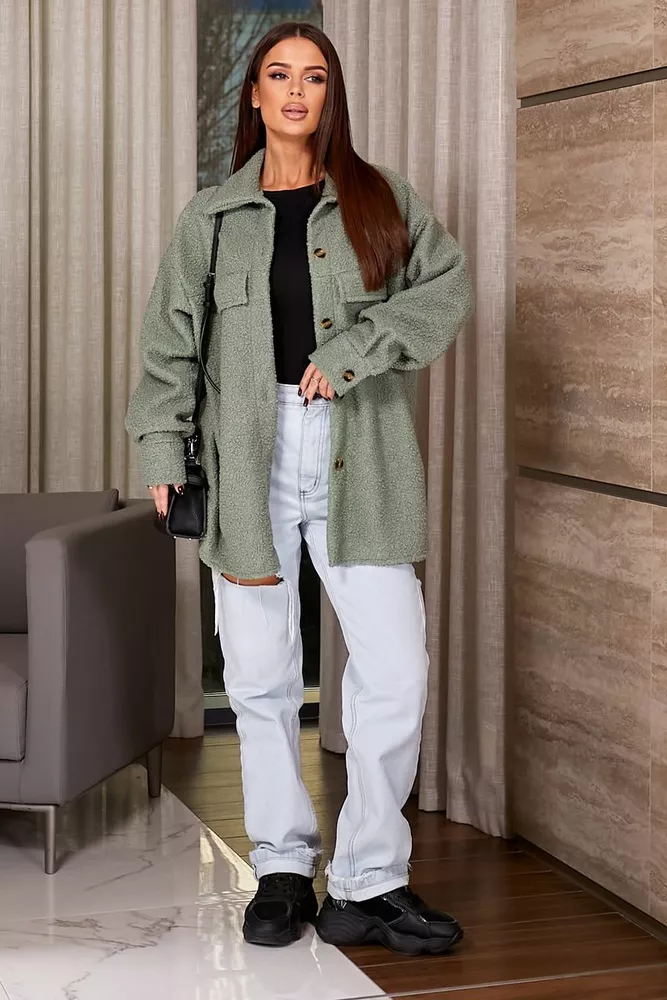 Купить Рубашка -бомбер женская, цвет оливковый, 257R153 - Фото №2