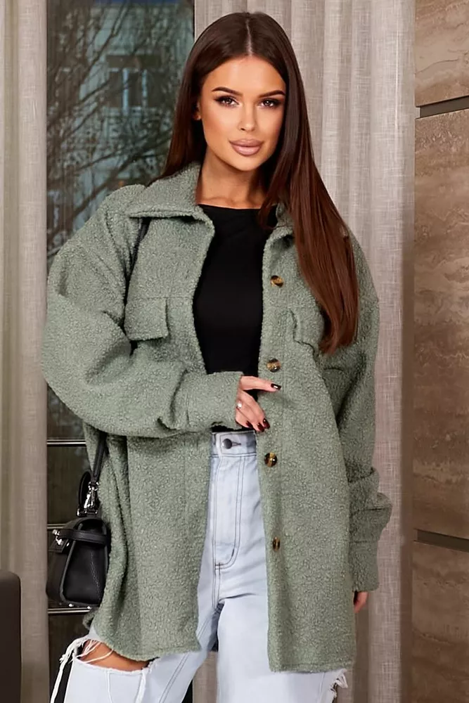 Купить Рубашка -бомбер женская, цвет оливковый, 257R153 - Фото №3