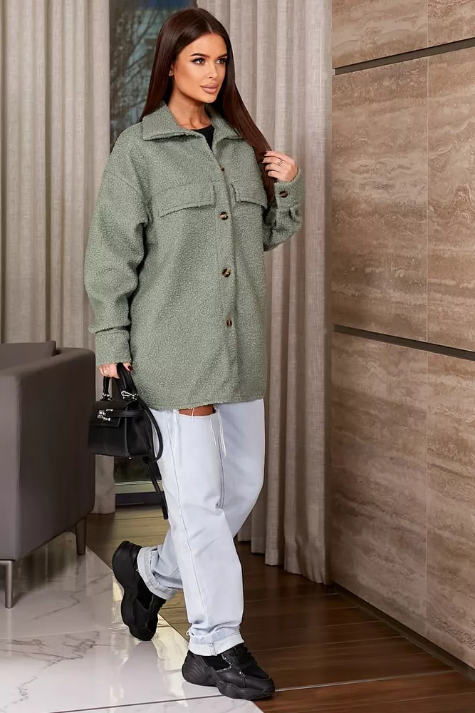 Купить Рубашка -бомбер женская, цвет оливковый, 257R153 - Фото №8