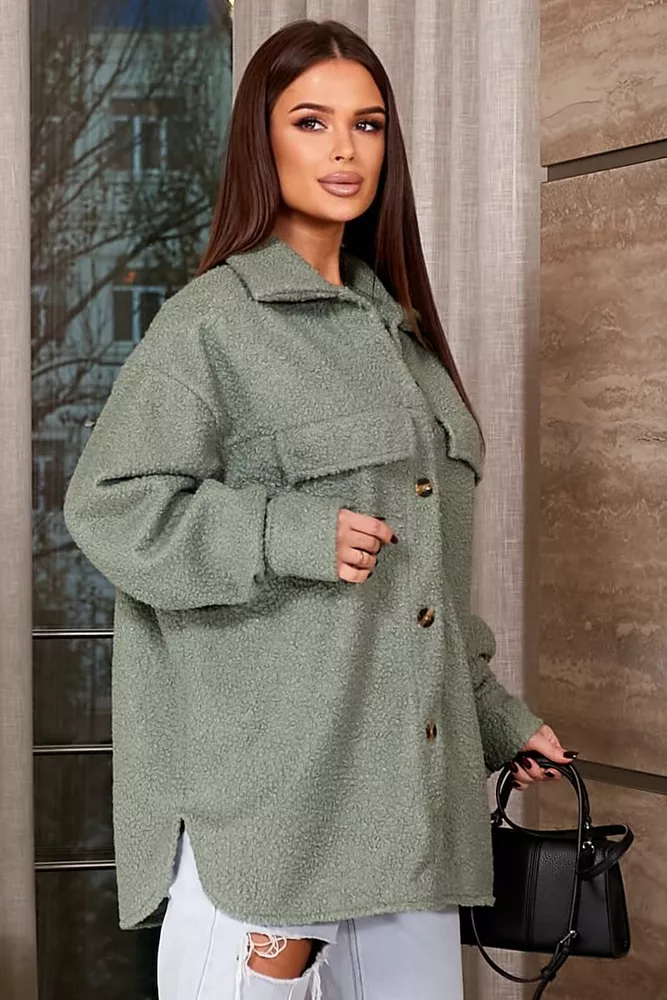 Купить Рубашка -бомбер женская, цвет оливковый, 257R153 - Фото №9