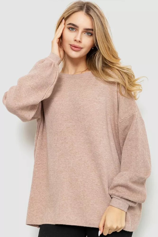 Купити Светр жіночий м'який oversize, колір бежевий, 204R164 - Фото №1