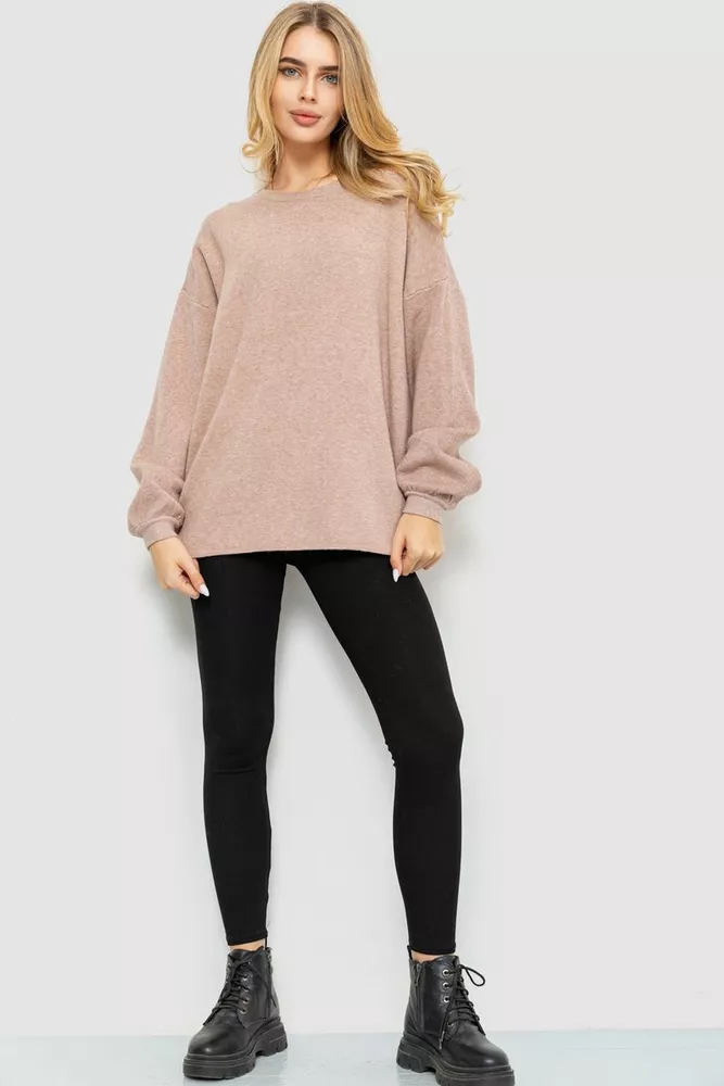 Купити Светр жіночий м'який oversize, колір бежевий, 204R164 - Фото №2