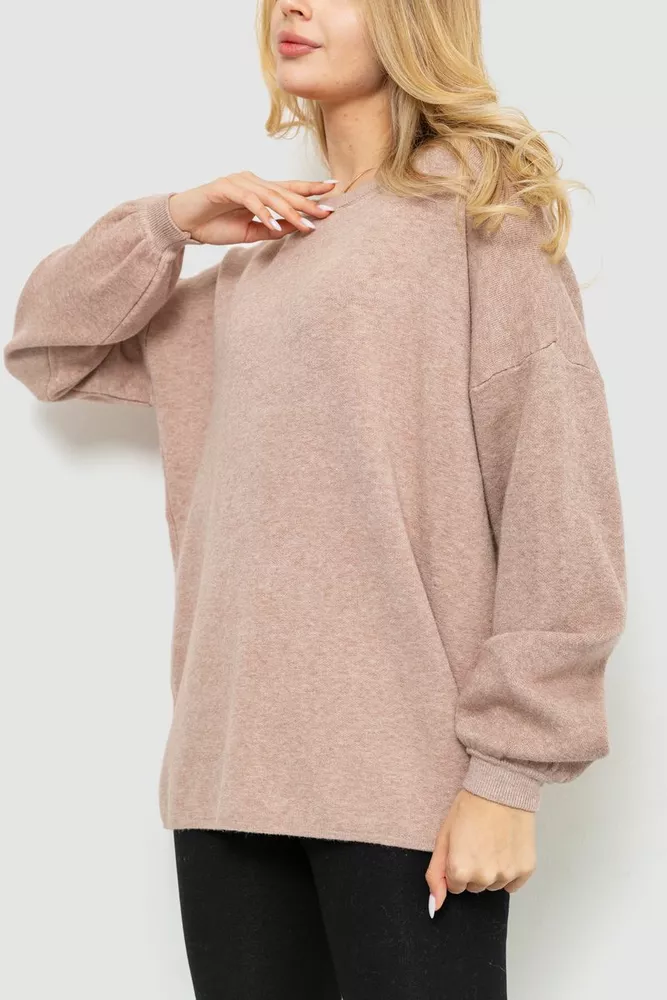 Купити Светр жіночий м'який oversize, колір бежевий, 204R164 - Фото №3
