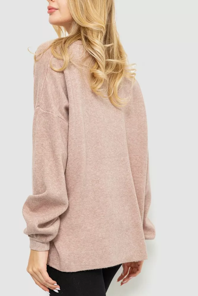 Купити Светр жіночий м'який oversize, колір бежевий, 204R164 - Фото №4