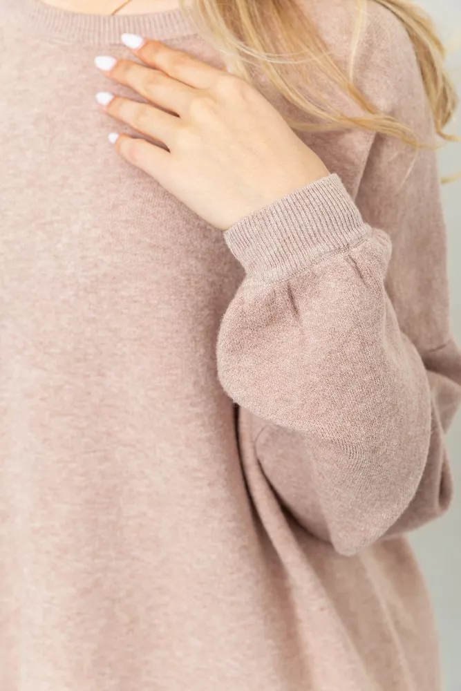 Купити Светр жіночий м'який oversize, колір бежевий, 204R164 - Фото №5