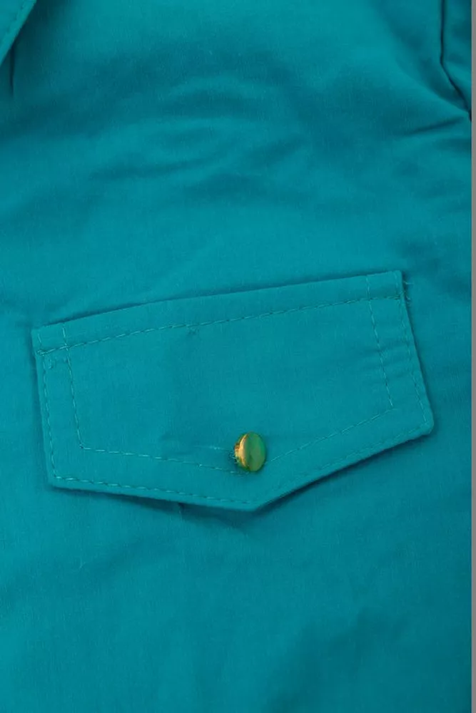 Купити Сорочка жіноча однотонна  -уцінка, колір бірюзовий, 230R303-U-95 - Фото №6