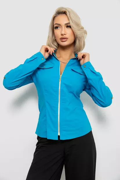 Рубашка женская однотонная  -уценка, цвет голубой, 230R303-U-92