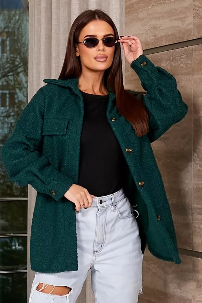 Купить Рубашка -бомбер женская, цвет зеленый, 257R153 - Фото №2