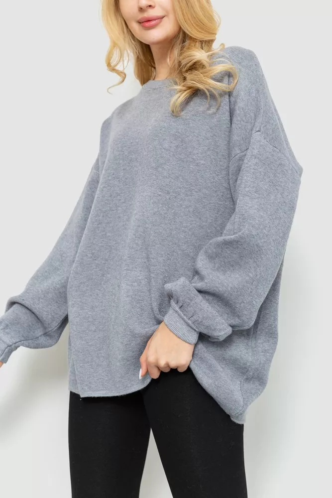 Купити Светр жіночий м'який oversize, колір сірий, 204R164 оптом - Фото №3