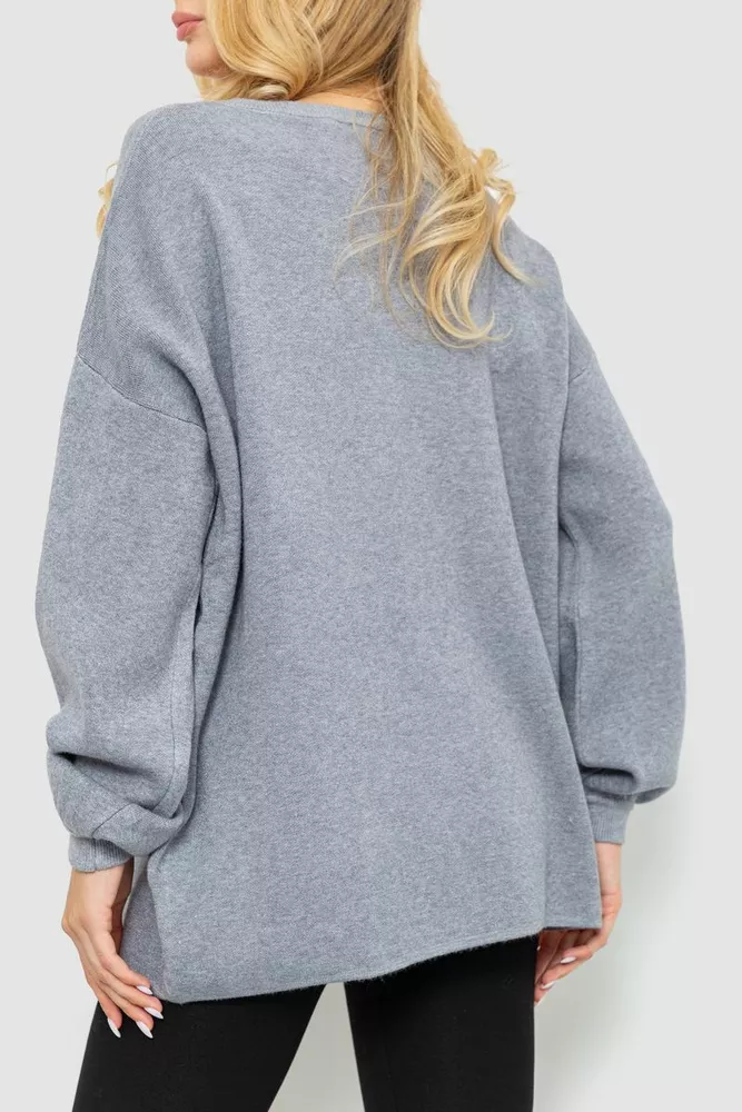 Купити Светр жіночий м'який oversize, колір сірий, 204R164 оптом - Фото №4