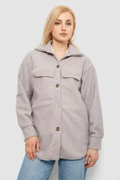 Рубашка -бомбер женская, цвет серый, 257R153