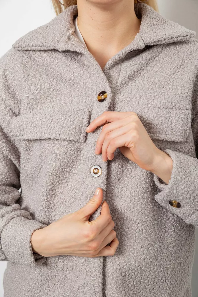 Купить Рубашка -бомбер женская, цвет серый, 257R153 оптом - Фото №5