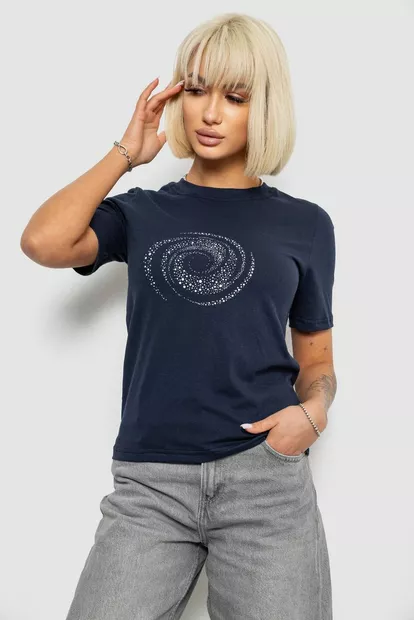 Футболка женская с принтом, цвет синий, 241R139