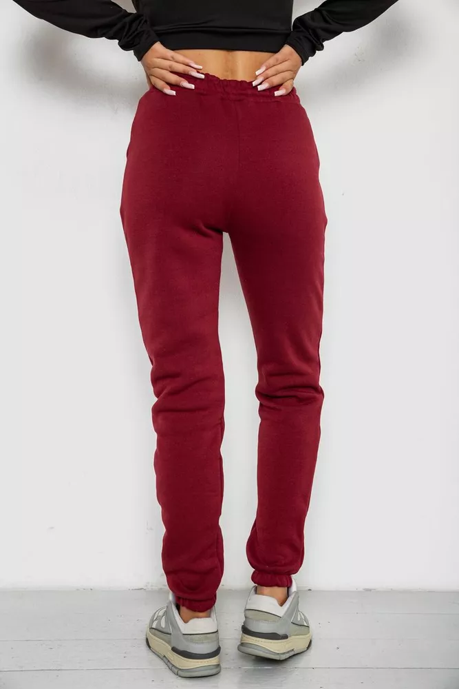 Купить Спортивные штаны женские на флисе  -уценка, цвет бордовый, 238R58600-U - Фото №4