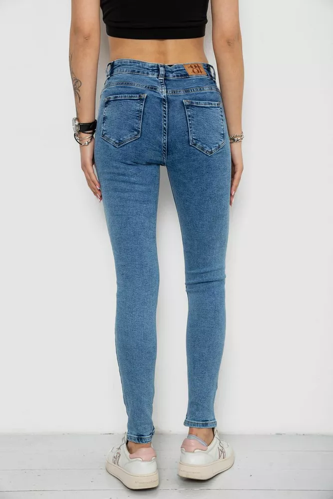 Купити Джинси жіночі Skinny, колір блакитний, 182R1414 - Фото №4