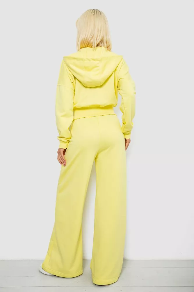 Купити Спортивний костюм жіночий однотонний, колір жовтий, 244R1074AG - Фото №4