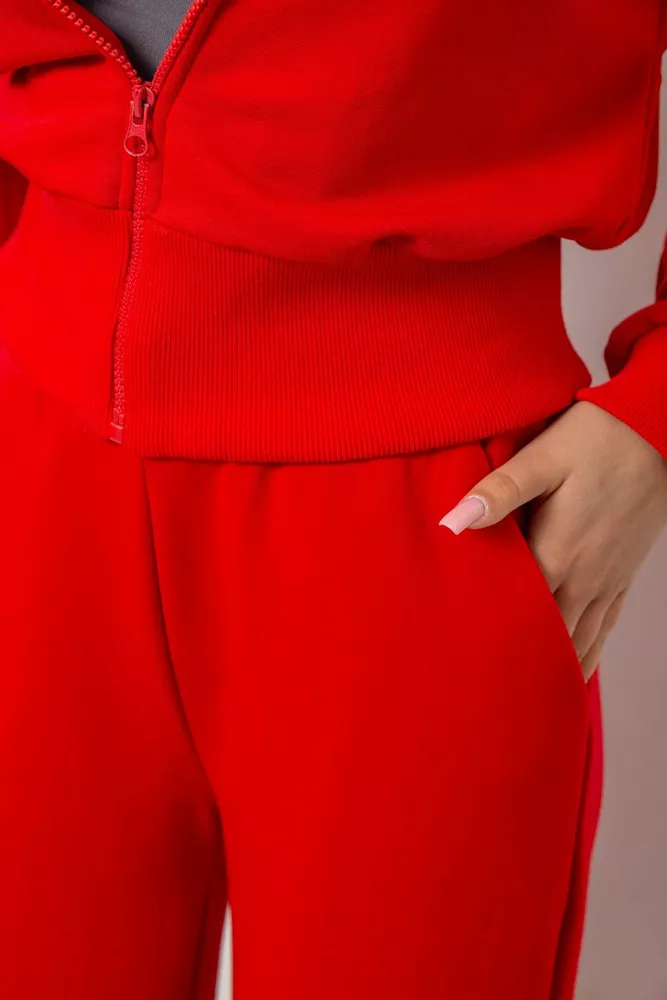Купить Спортивный костюм женский однотонный, цвет красный, 244R1074AG - Фото №6