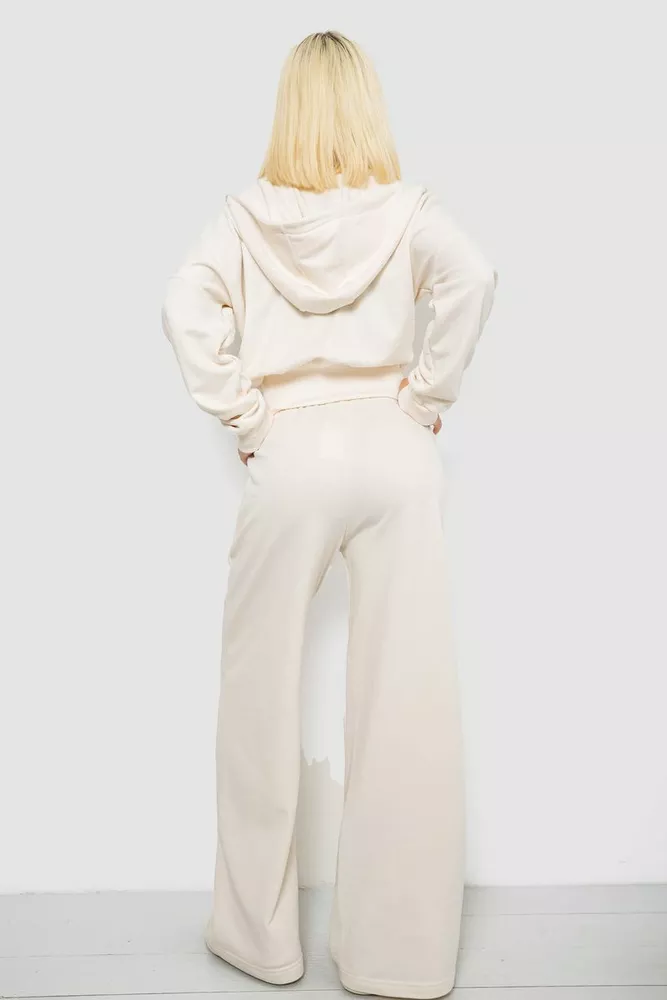 Купить Спортивный костюм женский однотонный, цвет молочный, 244R1074AG - Фото №4