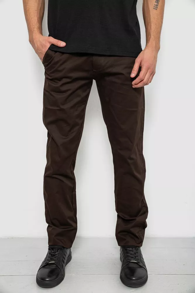 Купити Штани чоловічі класичні, колір шоколадний, 243RXK39-6 - Фото №1