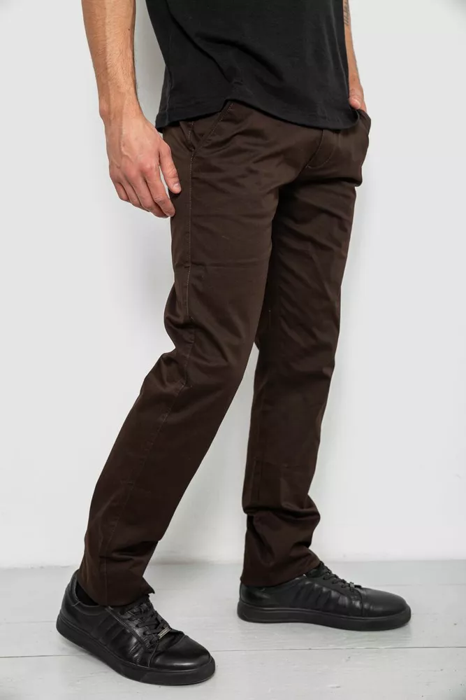 Купити Штани чоловічі класичні, колір шоколадний, 243RXK39-6 - Фото №3