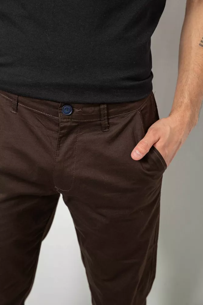 Купити Штани чоловічі класичні, колір шоколадний, 243RXK39-6 - Фото №5