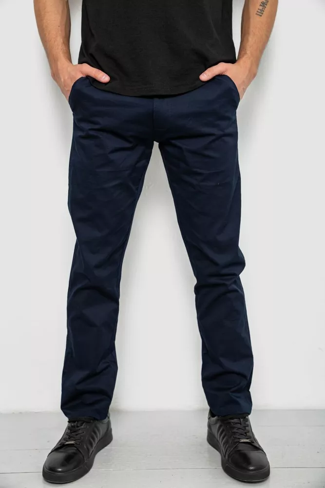 Купити Штани чоловічі класичні, колір темно-синій, 243RXK39-6 - Фото №1