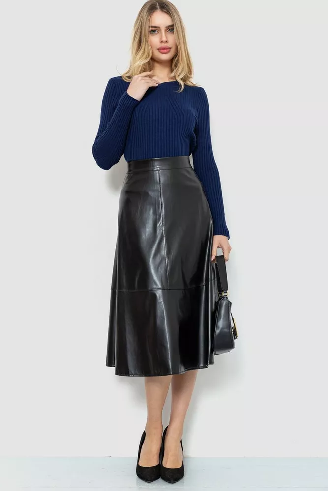 Купити Кофта жіноча в рубчик однотонна  -уцінка, колір темно-синій, 221R223-U-1 - Фото №3