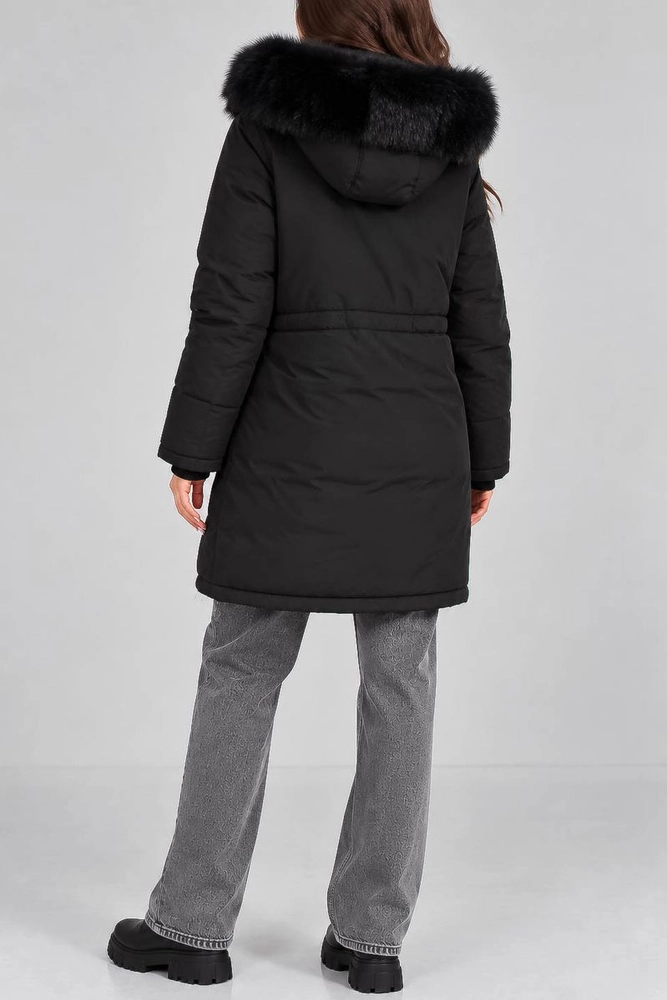 Купити Куртка жіноча зимова коротка, колір чорний, 129R8527 - Фото №4
