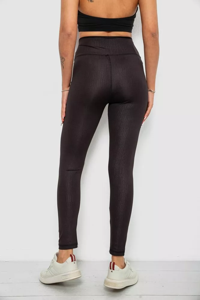 Купити Лосини жіночі однотонні з принтом, колір чорний, 214R927 оптом - Фото №4