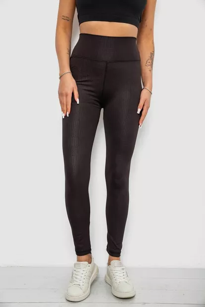 Лосини жіночі однотонні з принтом, колір чорний, 214R927