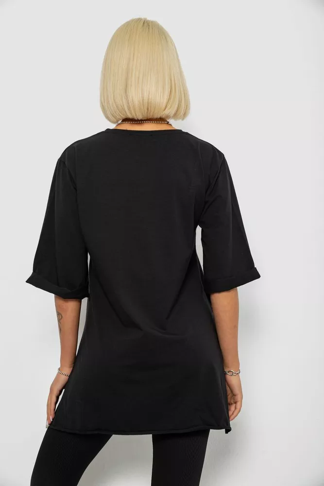 Купить Футболка женская с принтом, цвет черный, 244R1031-5 - Фото №4