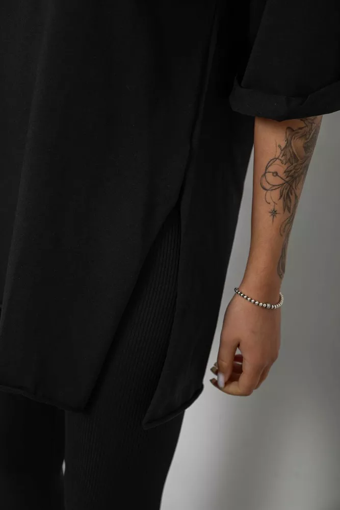 Купить Футболка женская с принтом, цвет черный, 244R1031-5 - Фото №5