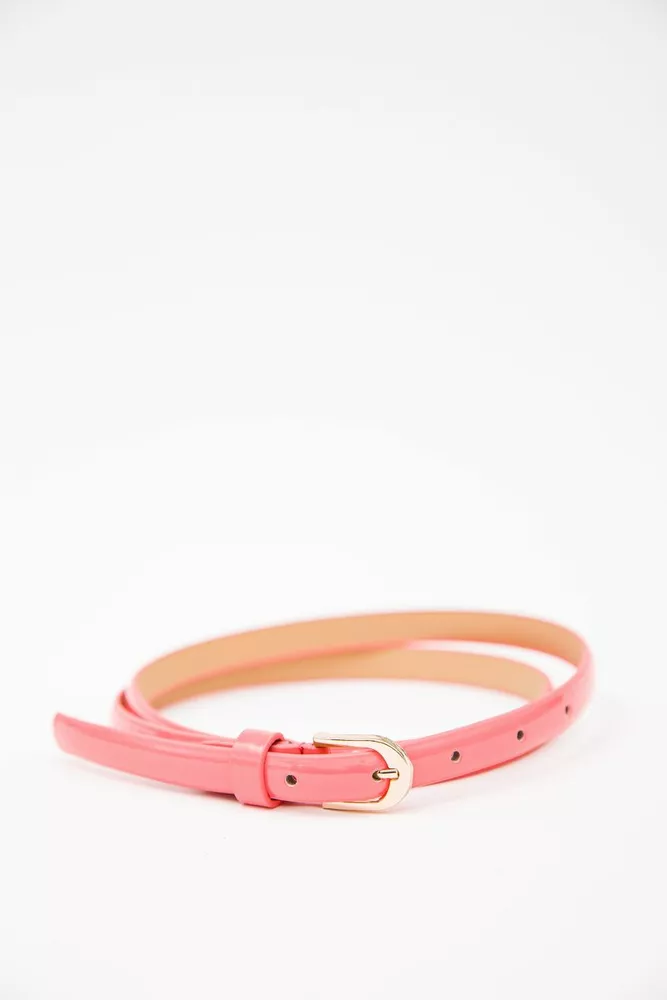 Купити Ремінь жіночий лаковий, колір розово-золотистый, 196RL1510W79 - Фото №1