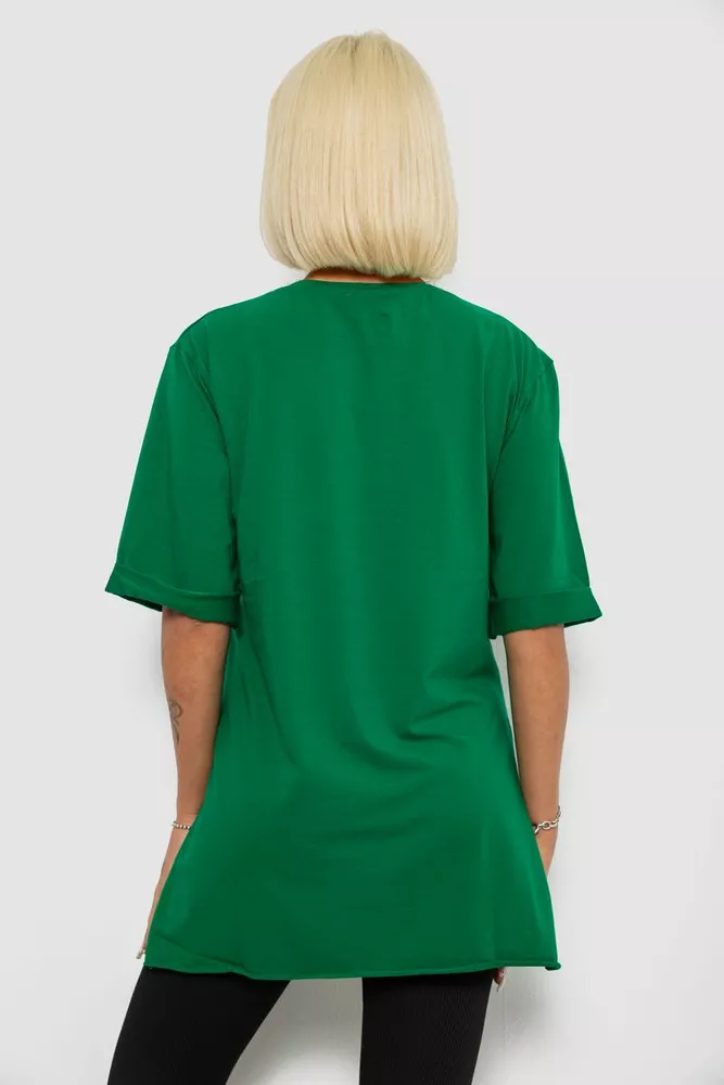 Купить Футболка женская с принтом, цвет темно-зеленый, 244R1031-5 - Фото №4