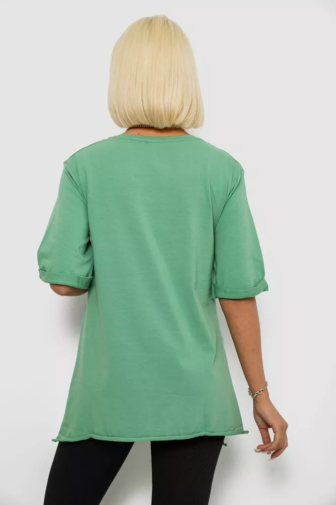 Купить Футболка женская с принтом, цвет оливковый, 244R1031-5 - Фото №4