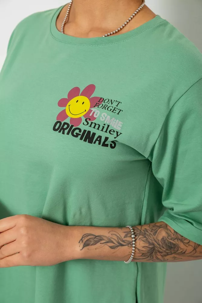 Купить Футболка женская с принтом, цвет оливковый, 244R1031-5 - Фото №5