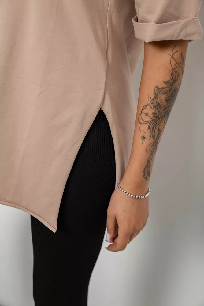 Купить Футболка женская с принтом, цвет бежевый, 244R1031-5 - Фото №6