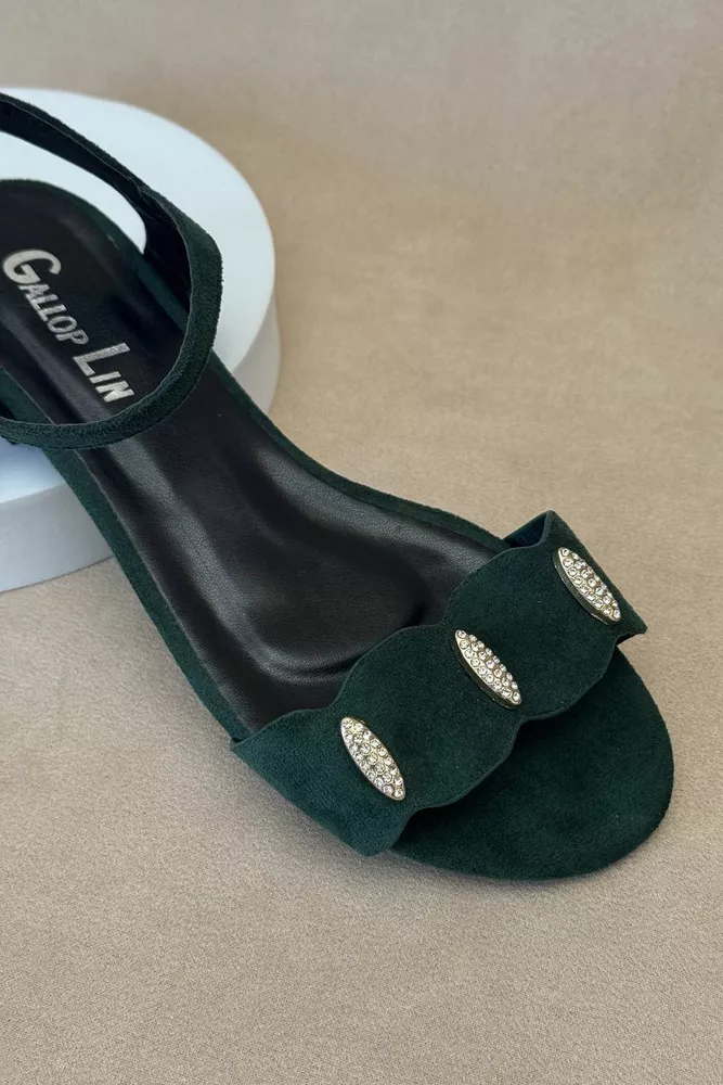 Купити Босоніжки жіночі, колір зелений, 243RE330 оптом - Фото №2