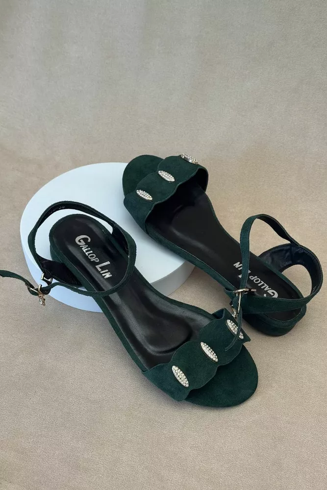 Купити Босоніжки жіночі, колір зелений, 243RE330 оптом - Фото №3