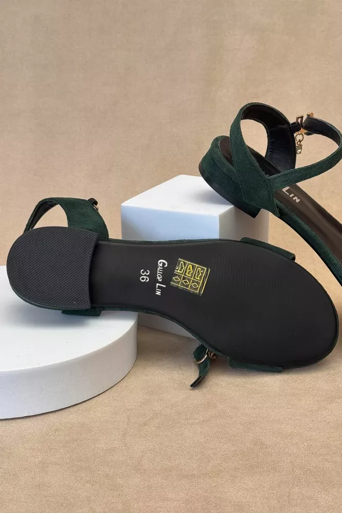 Купити Босоніжки жіночі, колір зелений, 243RE330 оптом - Фото №5