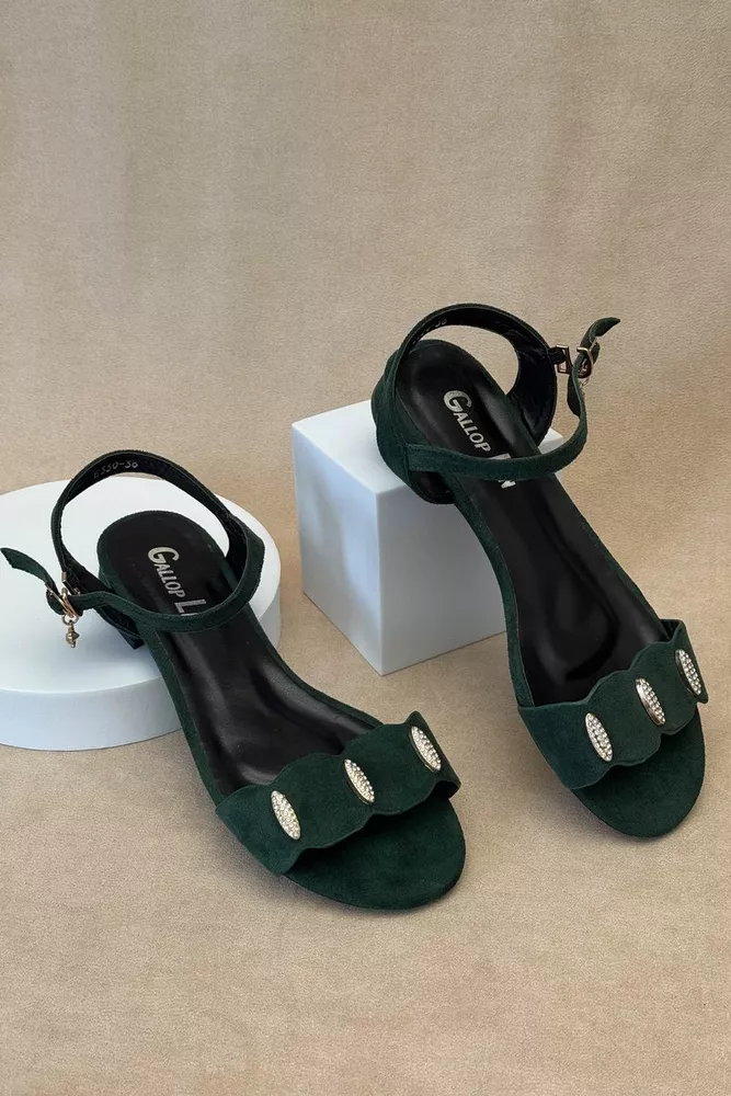 Купити Босоніжки жіночі, колір зелений, 243RE330 оптом - Фото №1