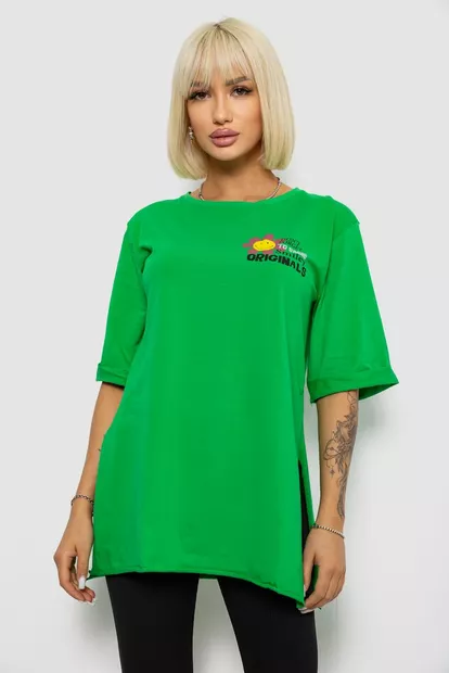 Футболка женская с принтом, цвет зеленый, 244R1031-5