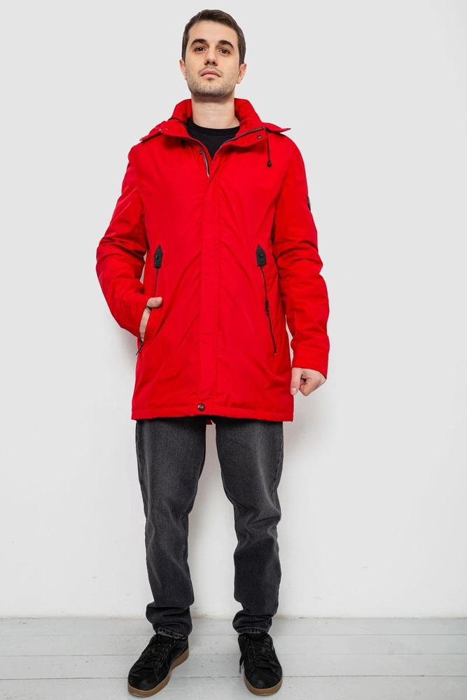 Купить Куртка мужская демисезонная с капюшоном, цвет красный, 244R0221AL - Фото №2
