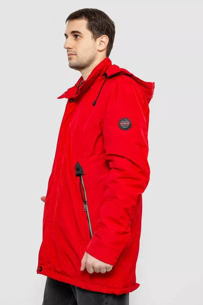 Купить Куртка мужская демисезонная с капюшоном, цвет красный, 244R0221AL - Фото №3