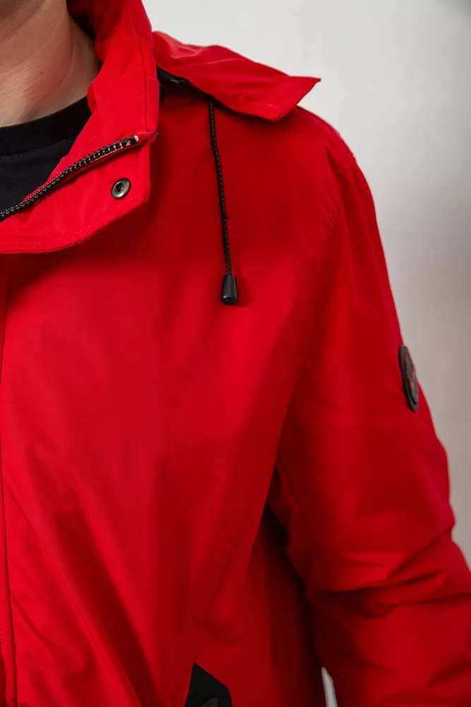 Купить Куртка мужская демисезонная с капюшоном, цвет красный, 244R0221AL - Фото №5