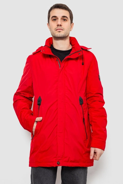 Куртка мужская демисезонная с капюшоном, цвет красный, 244R0221AL