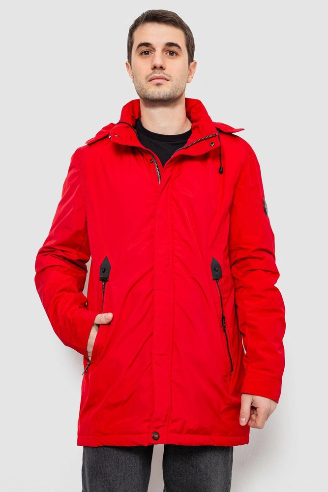 Купить Куртка мужская демисезонная с капюшоном, цвет красный, 244R0221AL - Фото №1