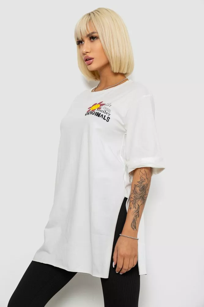 Купить Футболка женская с принтом, цвет молочный, 244R1031-5 - Фото №3