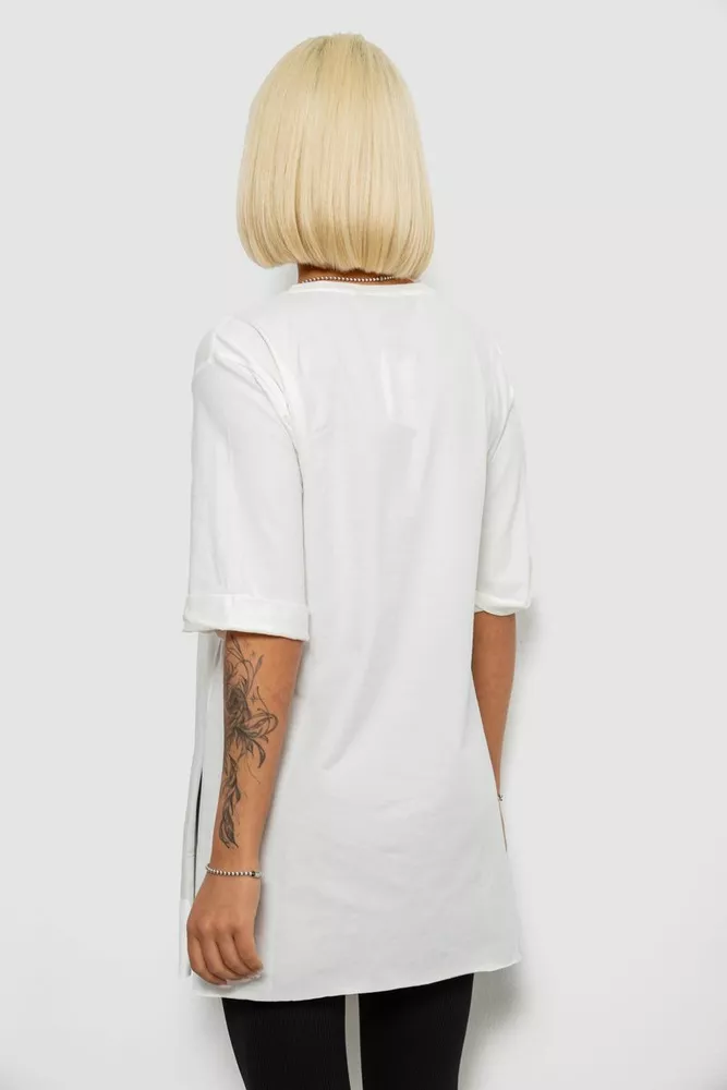 Купить Футболка женская с принтом, цвет молочный, 244R1031-5 - Фото №4