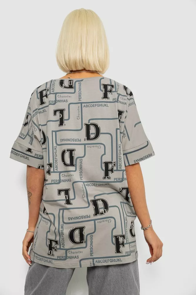 Купити Футболка жіноча з принтом, колір сірий, 244R4016 - Фото №4